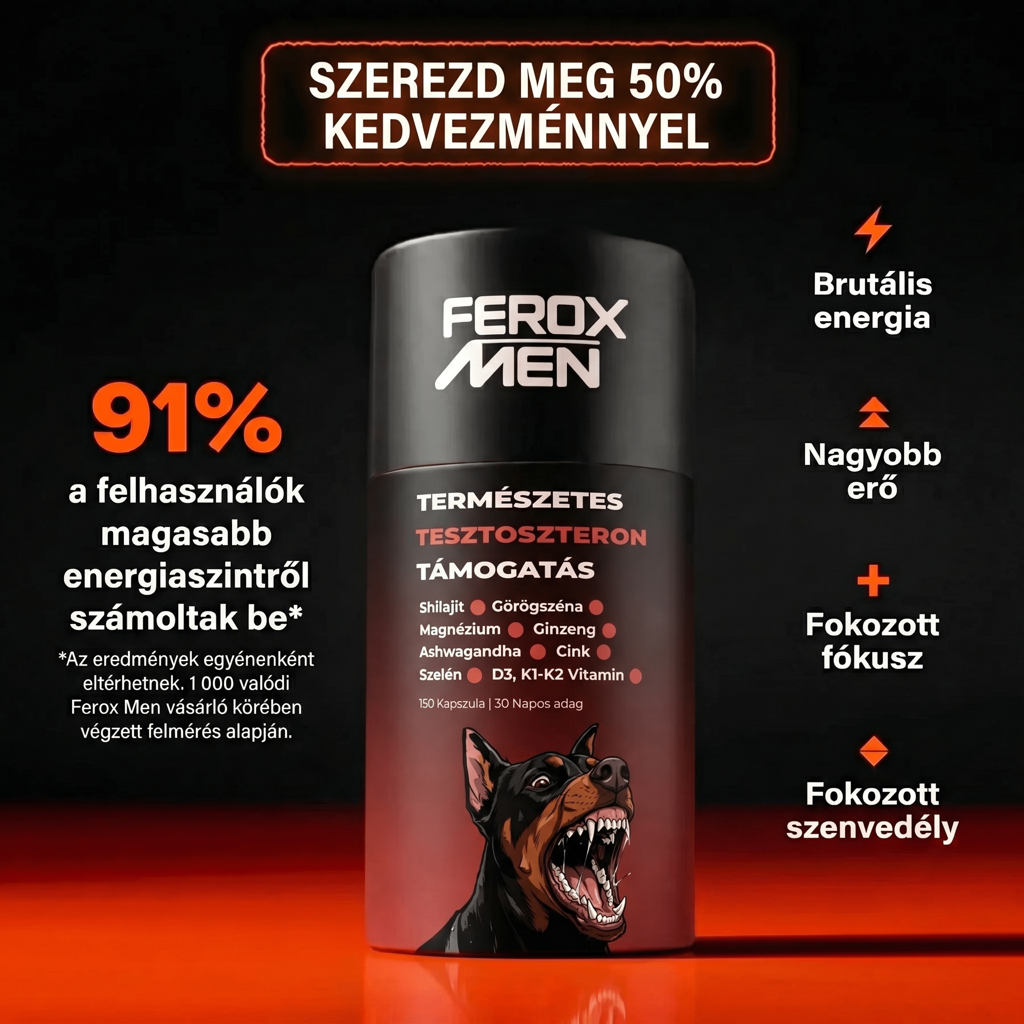 Feroxmen - Természtes Tesztoszteron fokozó - Ferox Prémium Magyar Táplálékkiegészítők
