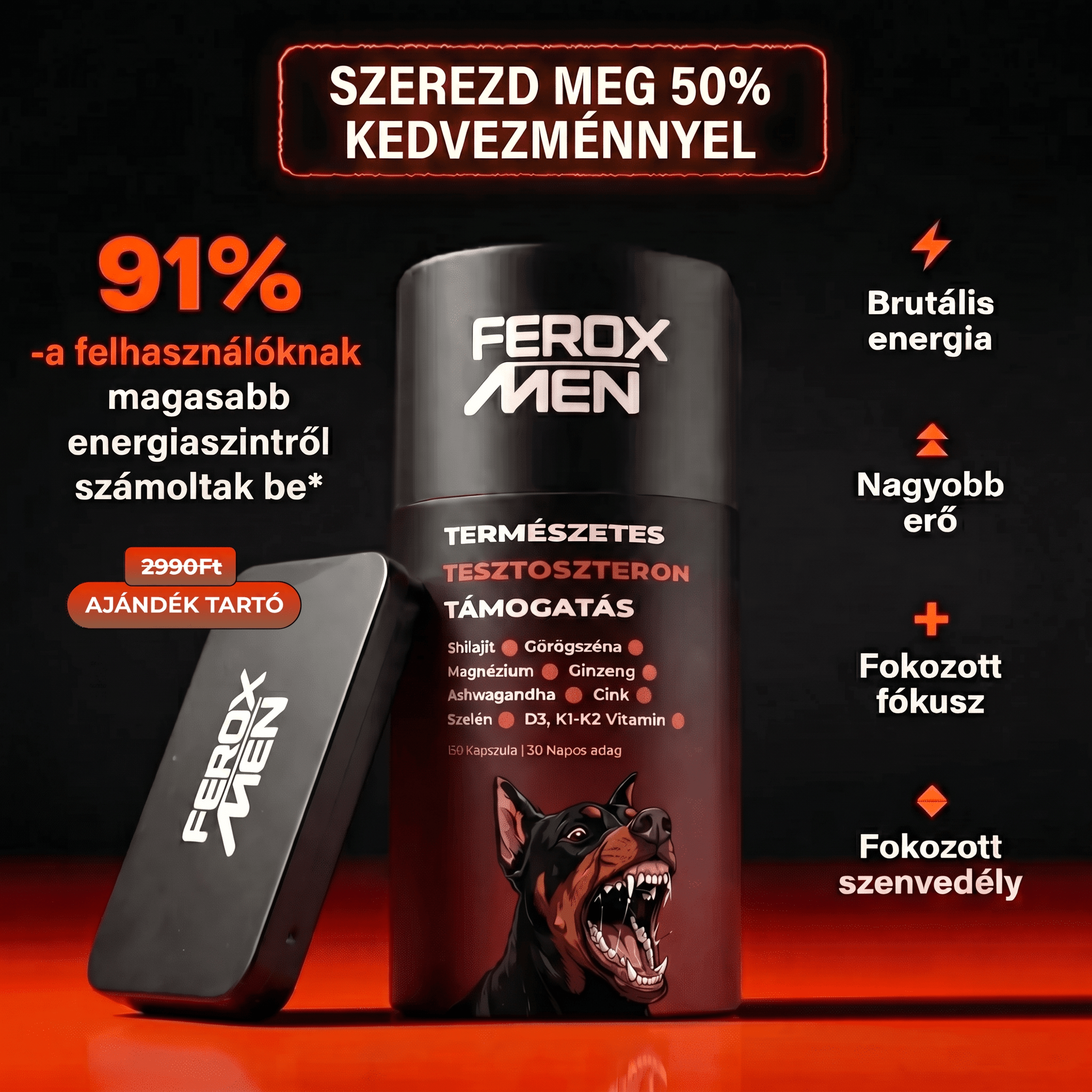 Feroxmen - Természtes Tesztoszteron fokozó - Ferox Prémium Magyar Táplálékkiegészítők